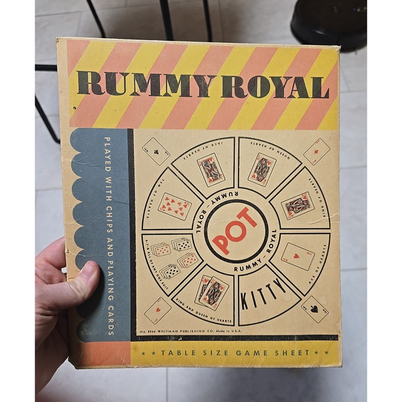 Vintage 1937 Whitman Rummy Royal Table Size Game Sheet Card Game - Complete - Picture 5 of 7
